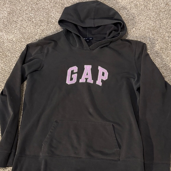 GAP Charcoal Hoodie with Light Pink Logo - Picture 1 of 1